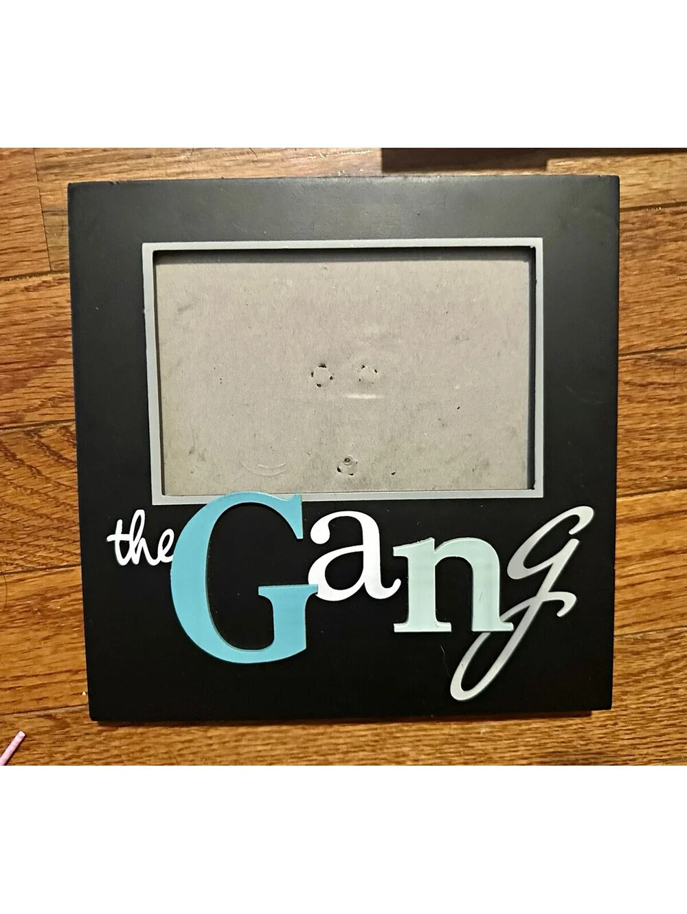 Malden International The Gang Black Wood 4x6 Frame Matte Clear Glass Hanging